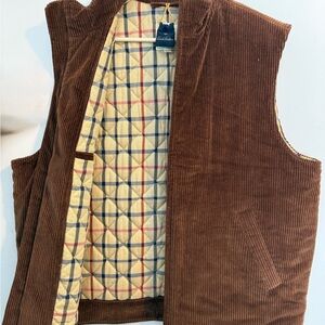 Men's Brooks Brothers Brown Corduroy Vest Quilted lining Size Large